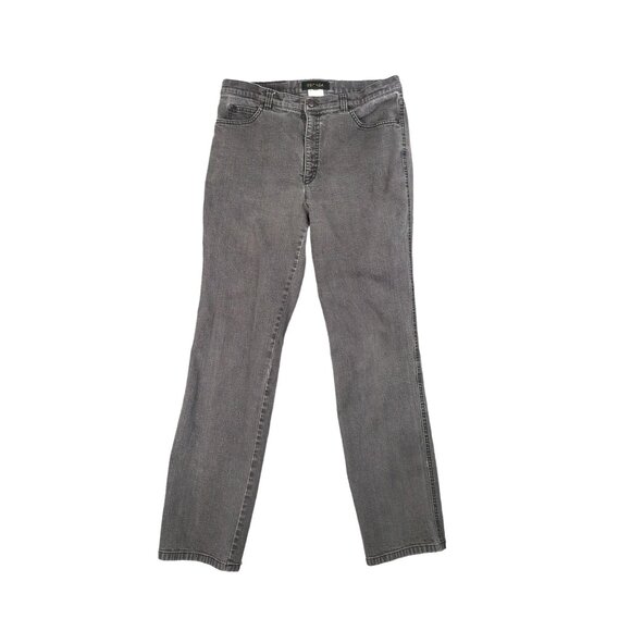 ESCADA Straight‎ Leg Jeans Womens SZ 44 US 32x31 Charcoal Dark Wash Quiet Luxury - Picture 1 of 11